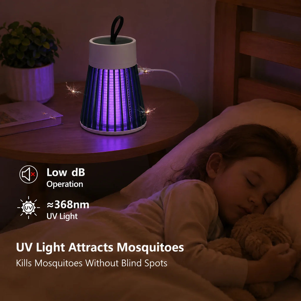USB Type-C Mosquito Killer Lamp Electric Bug Zapper UV Insect Trap for Bedroom Outdoor Camping Gnats Flies Wasps