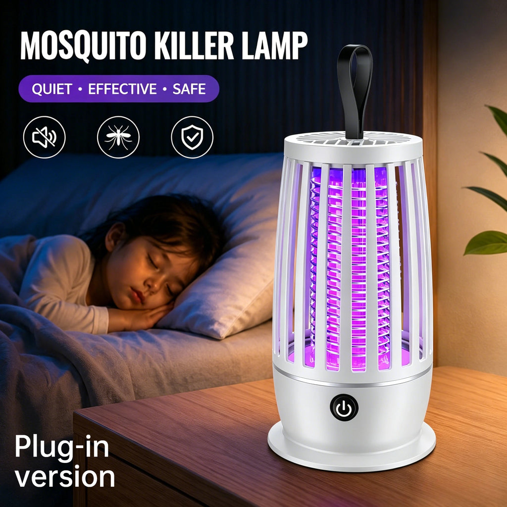 Mosquito Killer Lamp 2-In-1 UV Mosquito Killer Quiet Night Light USB Rechargeable Insect Killer Outdoor Mosquito Killer Lamp