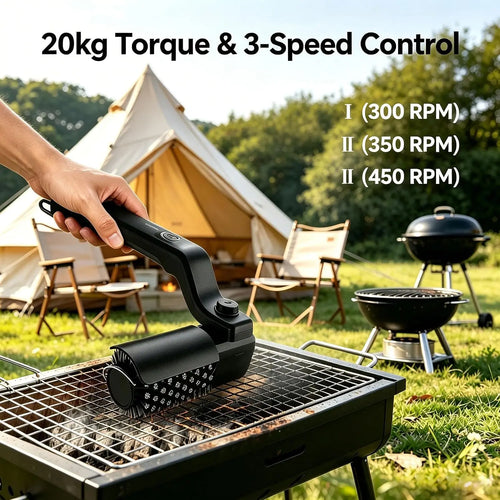 Hristov rechargeable electric grill brush for gas charcoal and iron grills